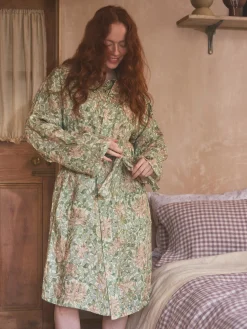 Soft Sage Honeysuckle Linen Robe