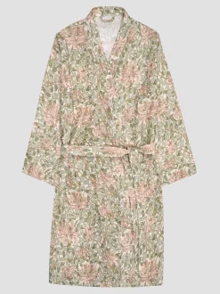 Soft Sage Honeysuckle Linen Robe
