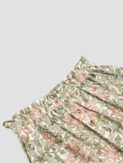 Soft Sage Honeysuckle Linen Women’s Pajama Shorts Set