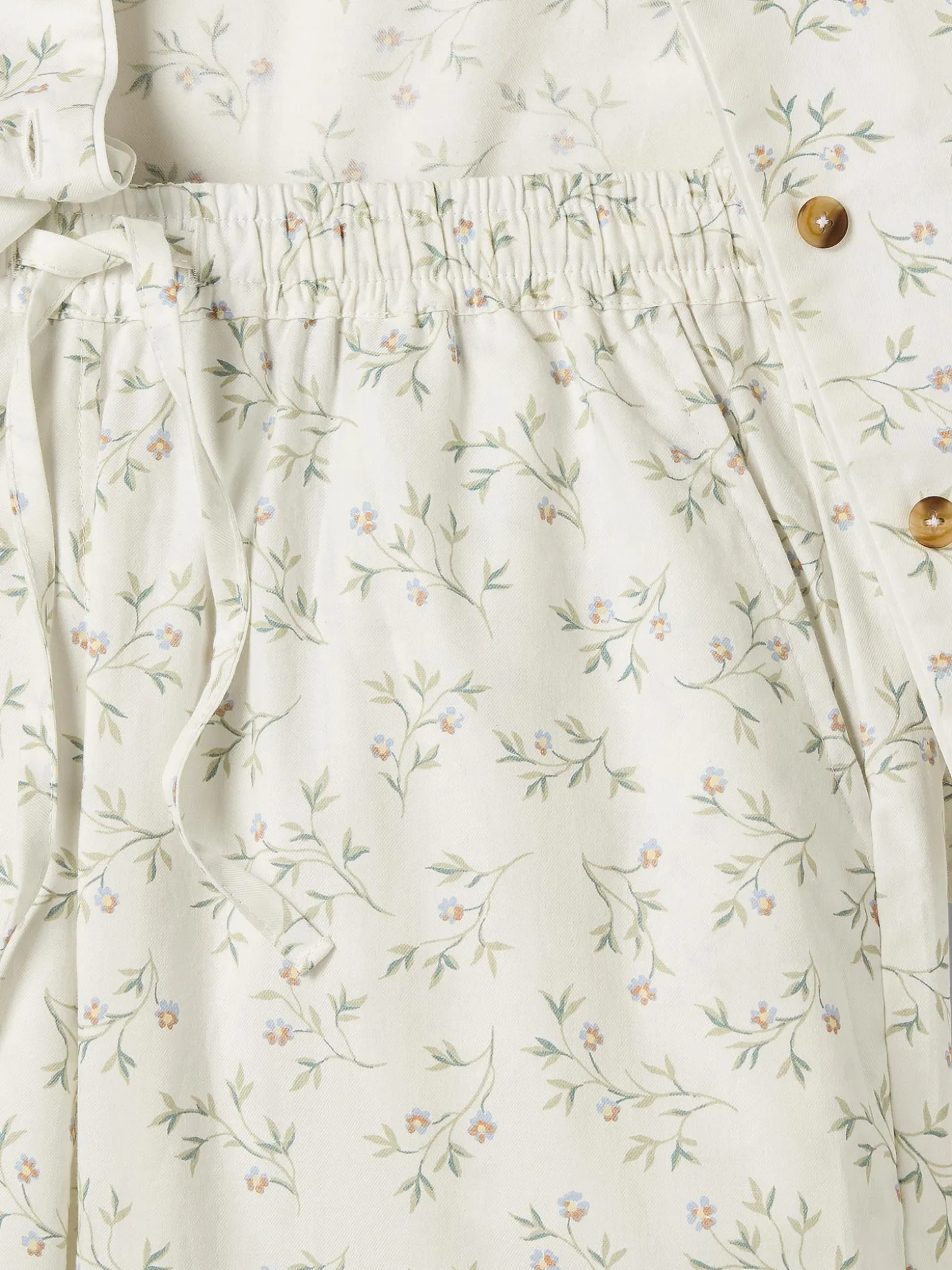 Spring Sprig Floral Cotton Cropped Pajama Set