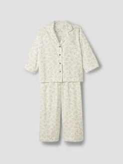 Spring Sprig Floral Cotton Cropped Pajama Set