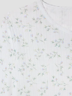 Spring Sprig Pointelle Long Sleeve Top