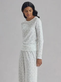 Spring Sprig Pointelle Long Sleeve Top