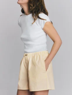 Sunny Yellow Stripe Cotton Boxer Shorts