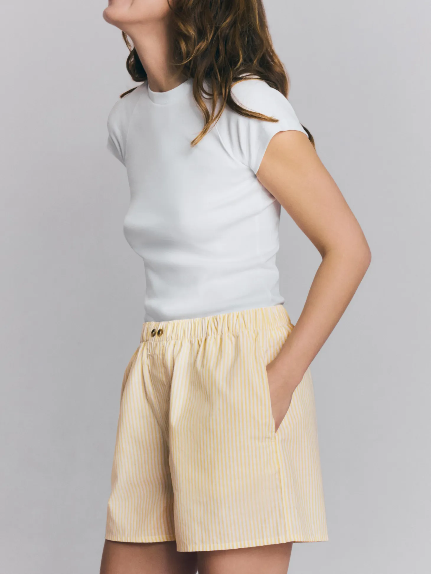 Sunny Yellow Stripe Cotton Boxer Shorts