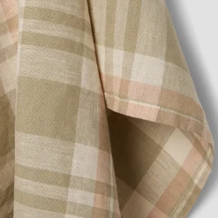 Taupe Plaid 100% Linen Tea Towel
