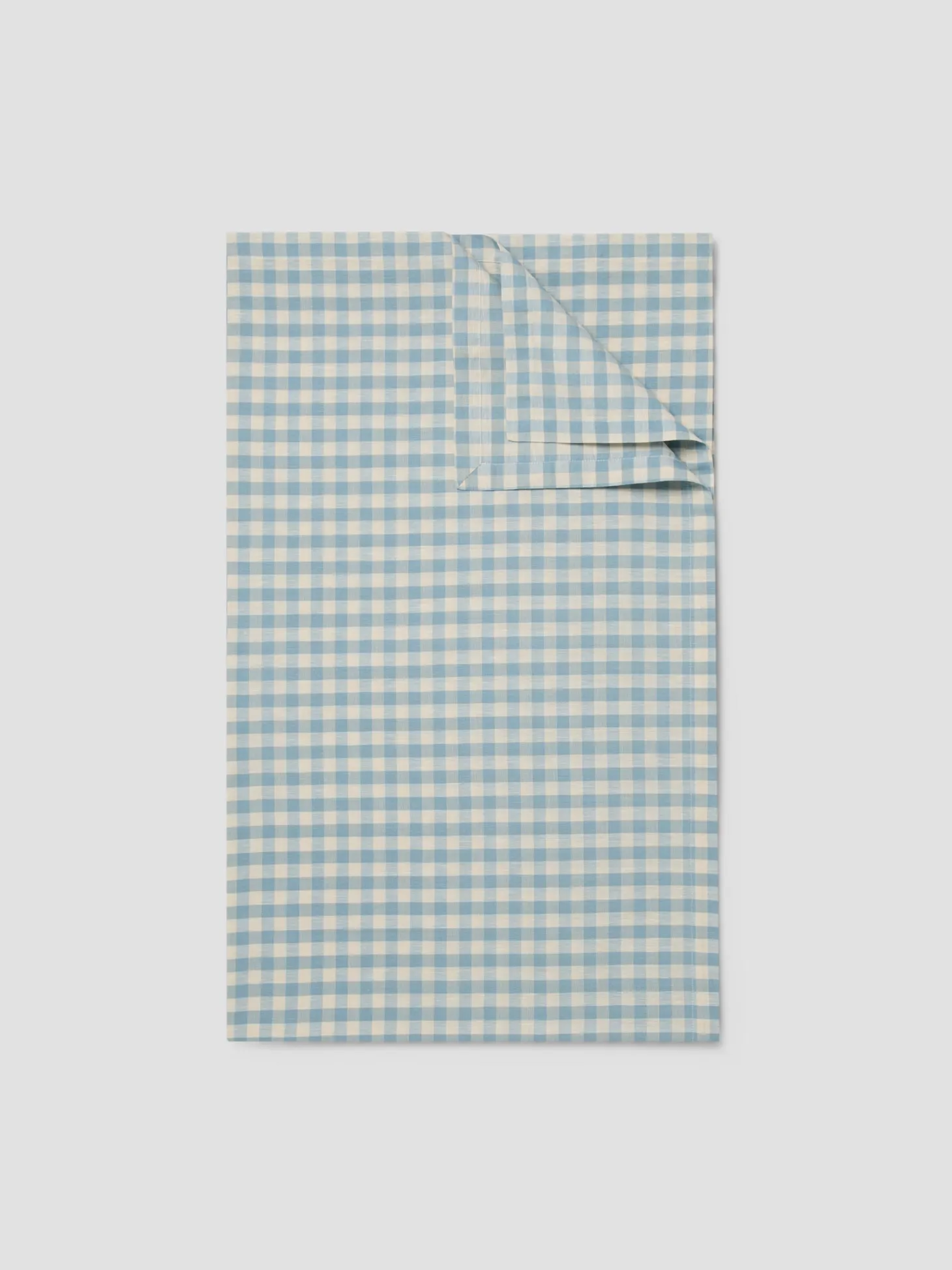 Warm Blue Gingham Gingham Linen Blend Tablecloth