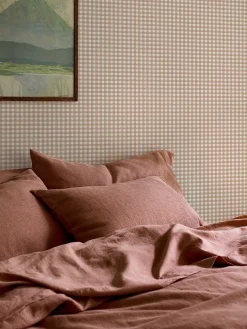 Warm Clay Gingham Wallpaper