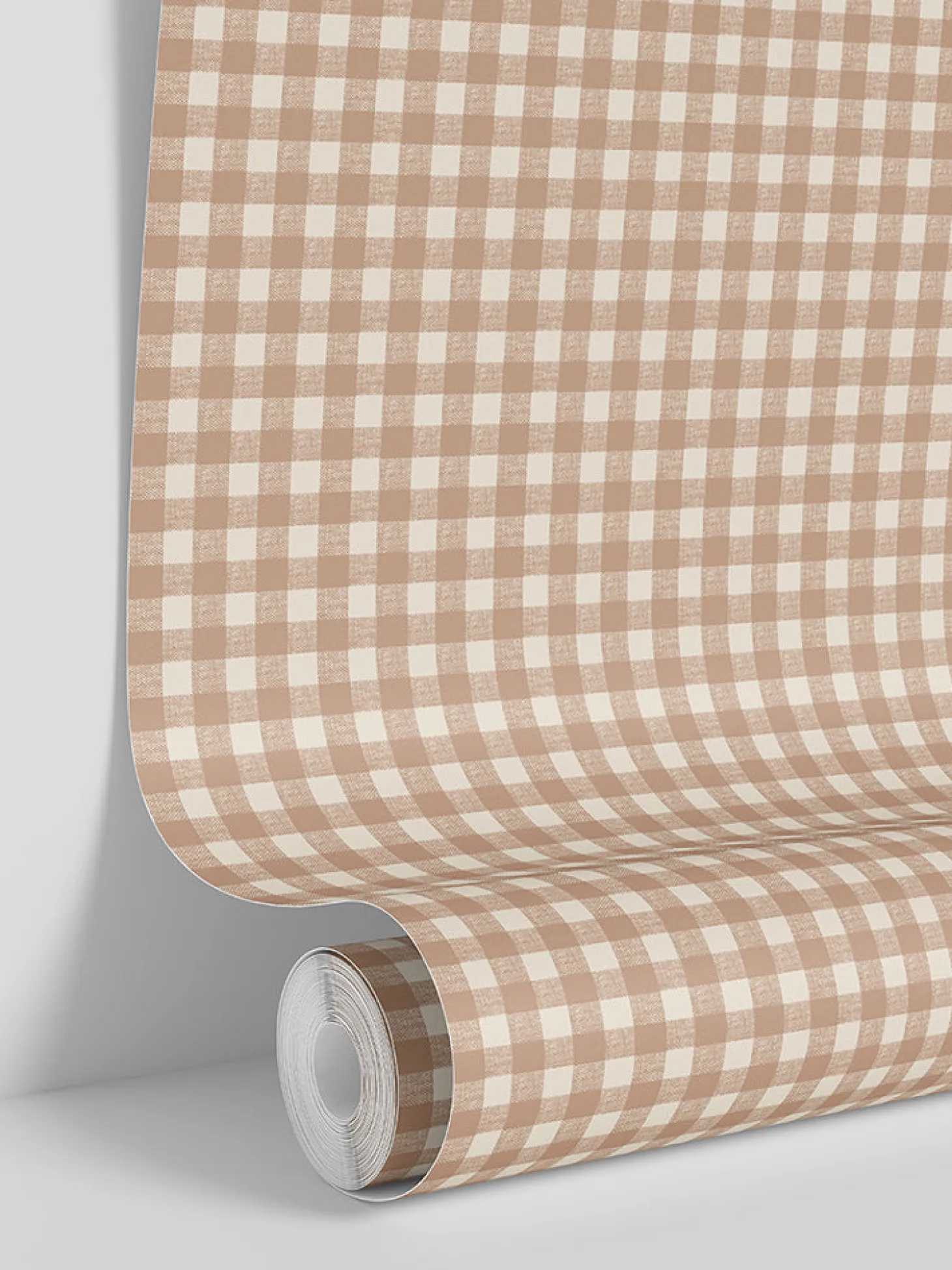 Warm Clay Gingham Wallpaper