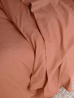 Warm Clay Linen Blend Flat Sheet