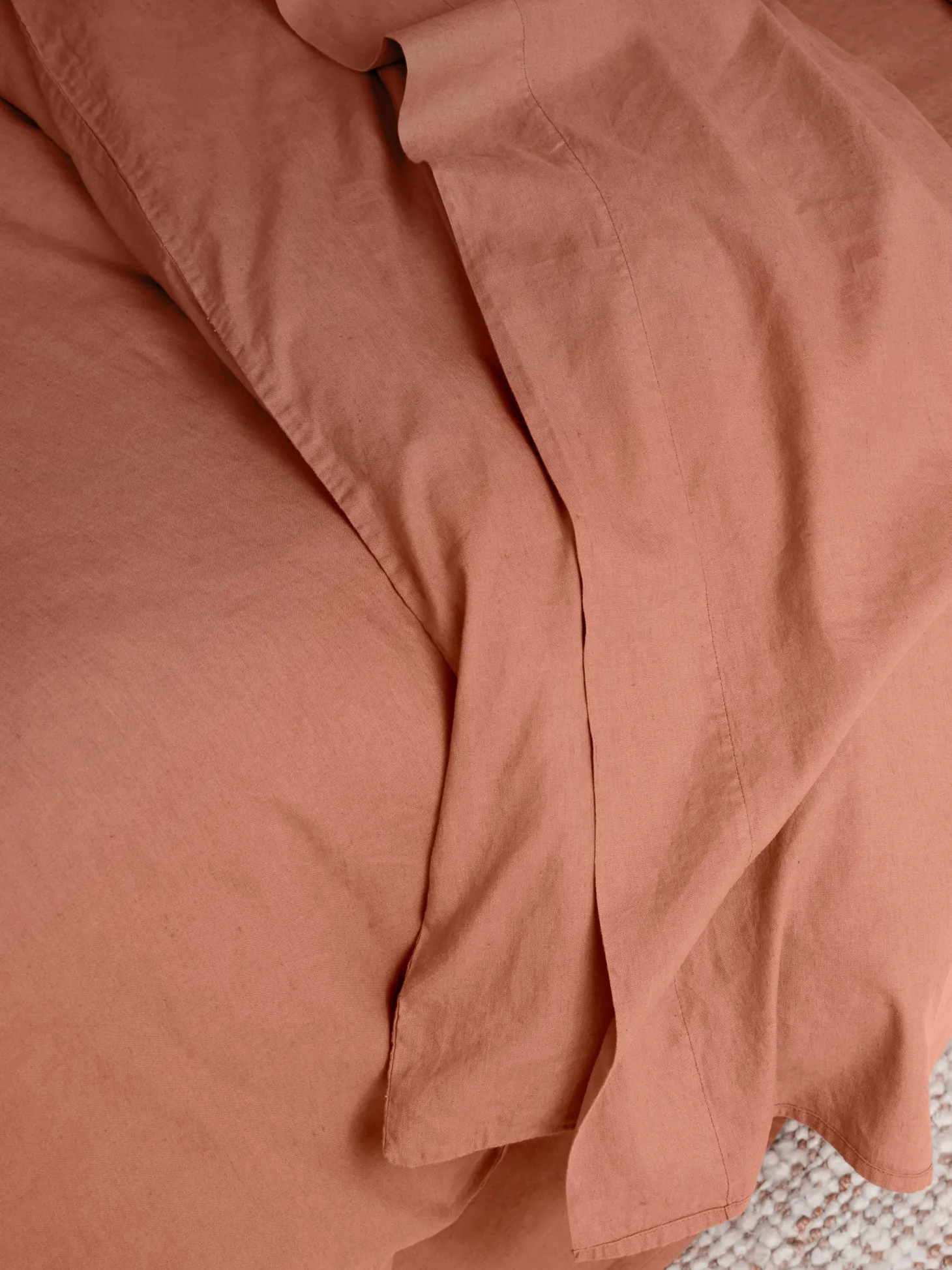 Warm Clay Linen Blend Flat Sheet