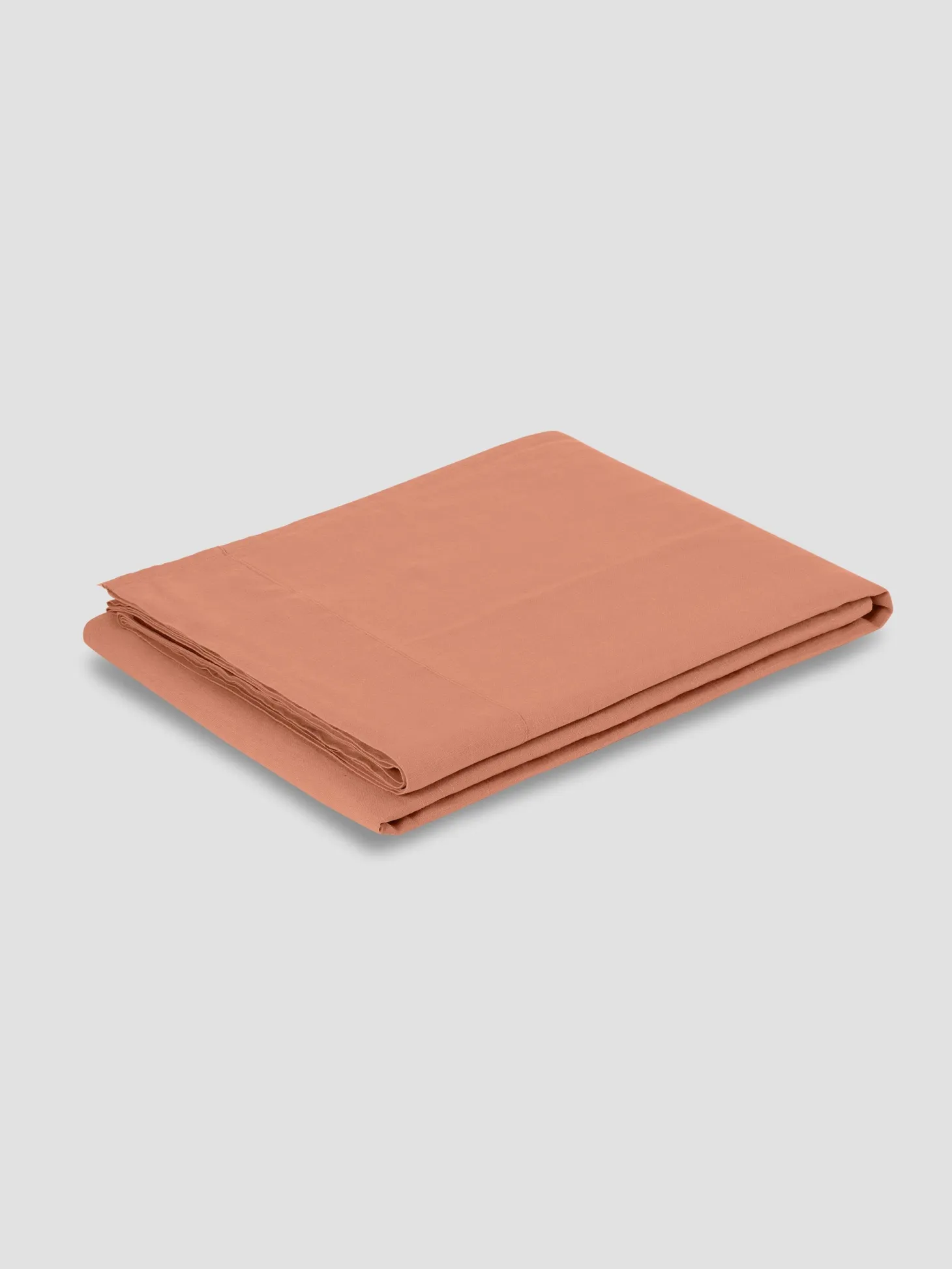 Warm Clay Linen Blend Flat Sheet