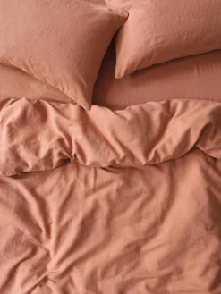 Warm Clay 100% Linen Duvet Cover