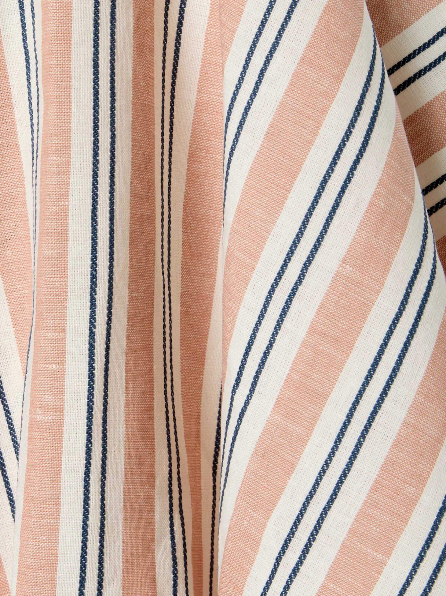 Warm Clay Somerley Stripe Linen Blend Tea Towel