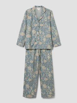 Webbs Blue Double Bough Cotton Pajama Set