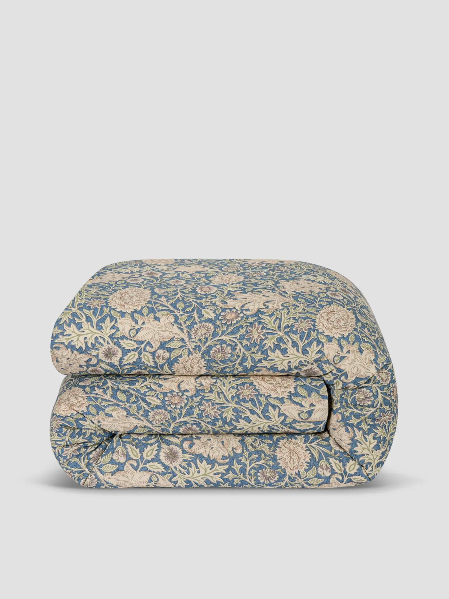 Webbs Blue Double Bough Linen Blend Duvet Cover