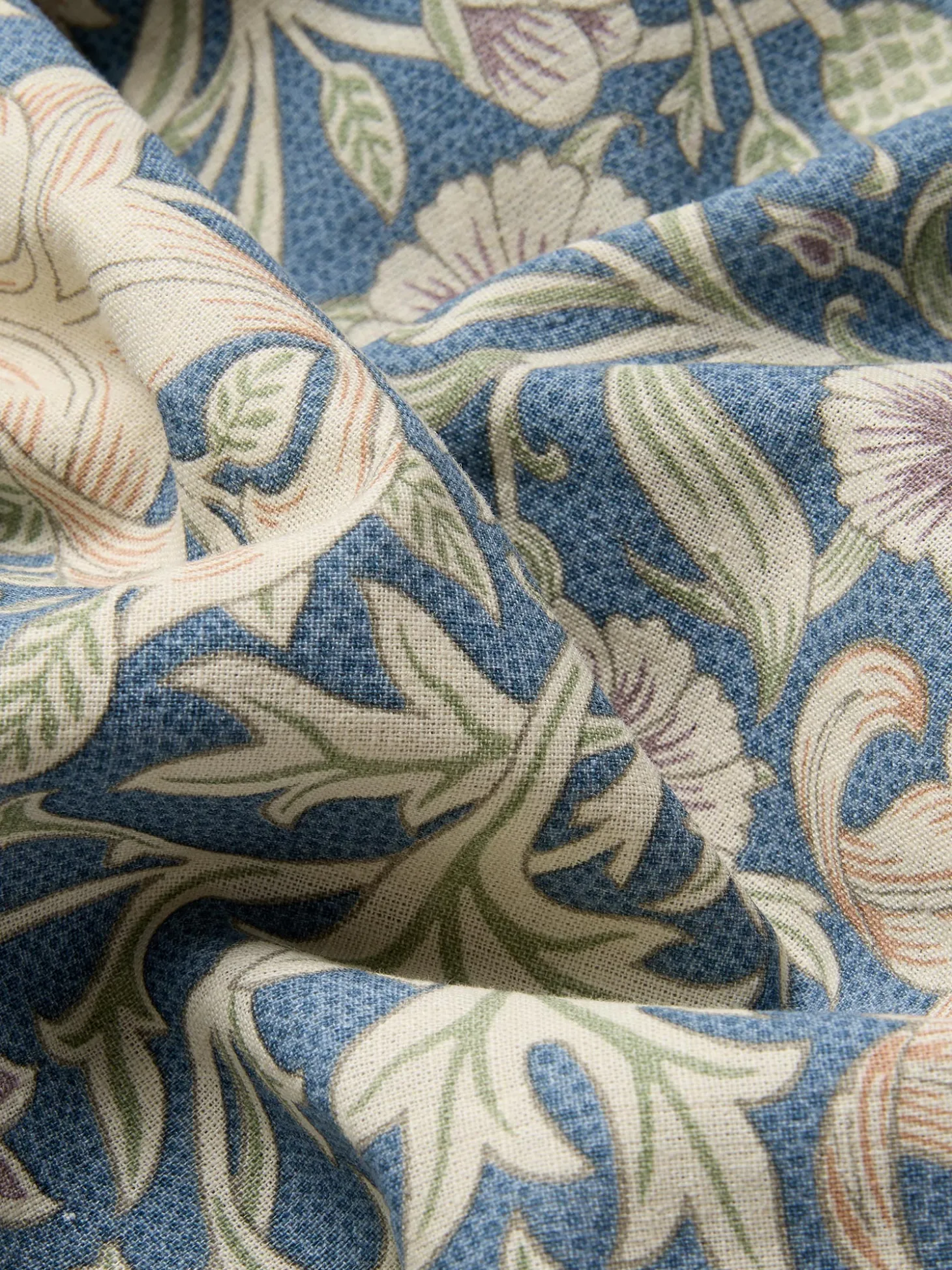 Webbs Blue Double Bough Linen Blend Pillowcases (Pair)