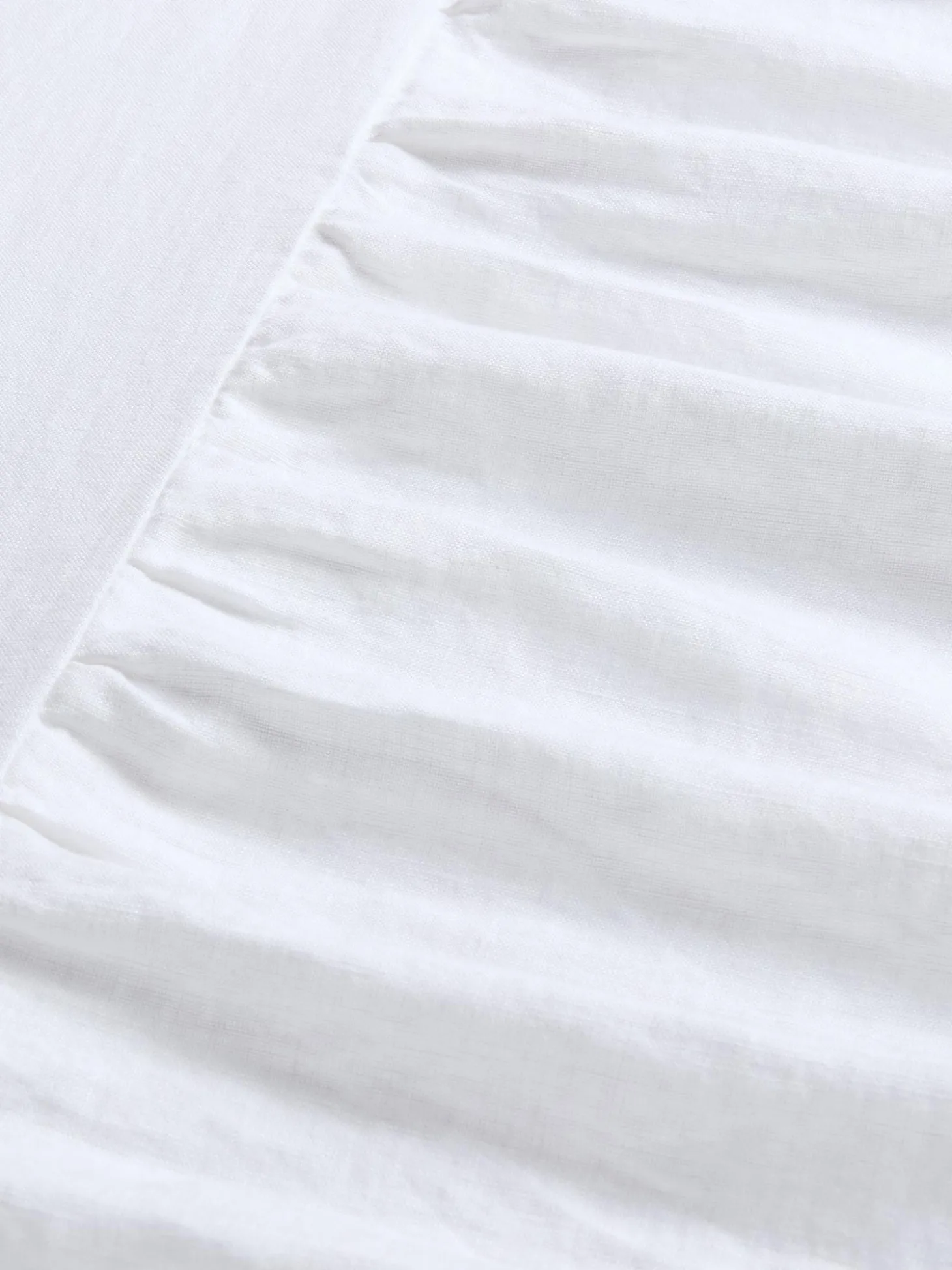 White 100% Linen Bed Skirt