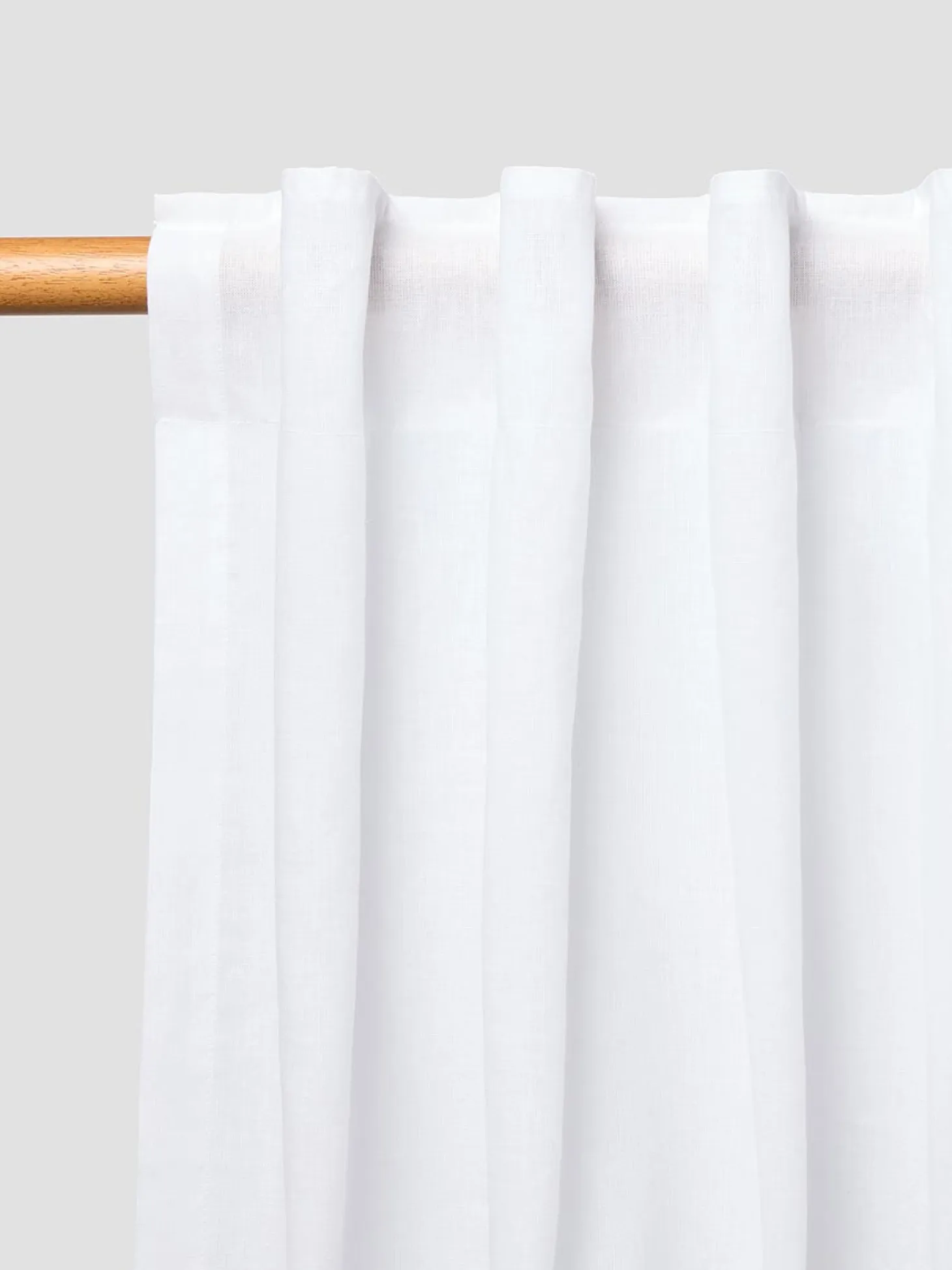 White Linen Blend Curtain (Pair)