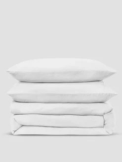 White Linen Blend Duvet Set