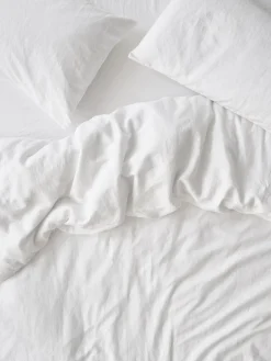 White 100% Linen Duvet Cover