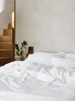 White Washed Cotton Percale Duvet Cover