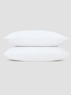White Washed Cotton Percale Pillowcases (Pair)