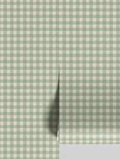 Winter Sage Gingham Wallpaper